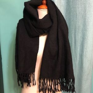 Soft black winter scarf